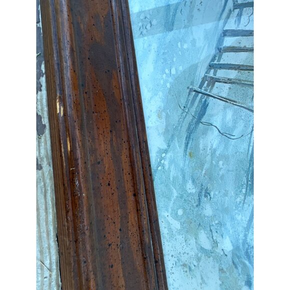 Vintage Seascape Beach At the Beach  Scene Framed Art Lithograph Print By A. Seh - Picture 4 of 8